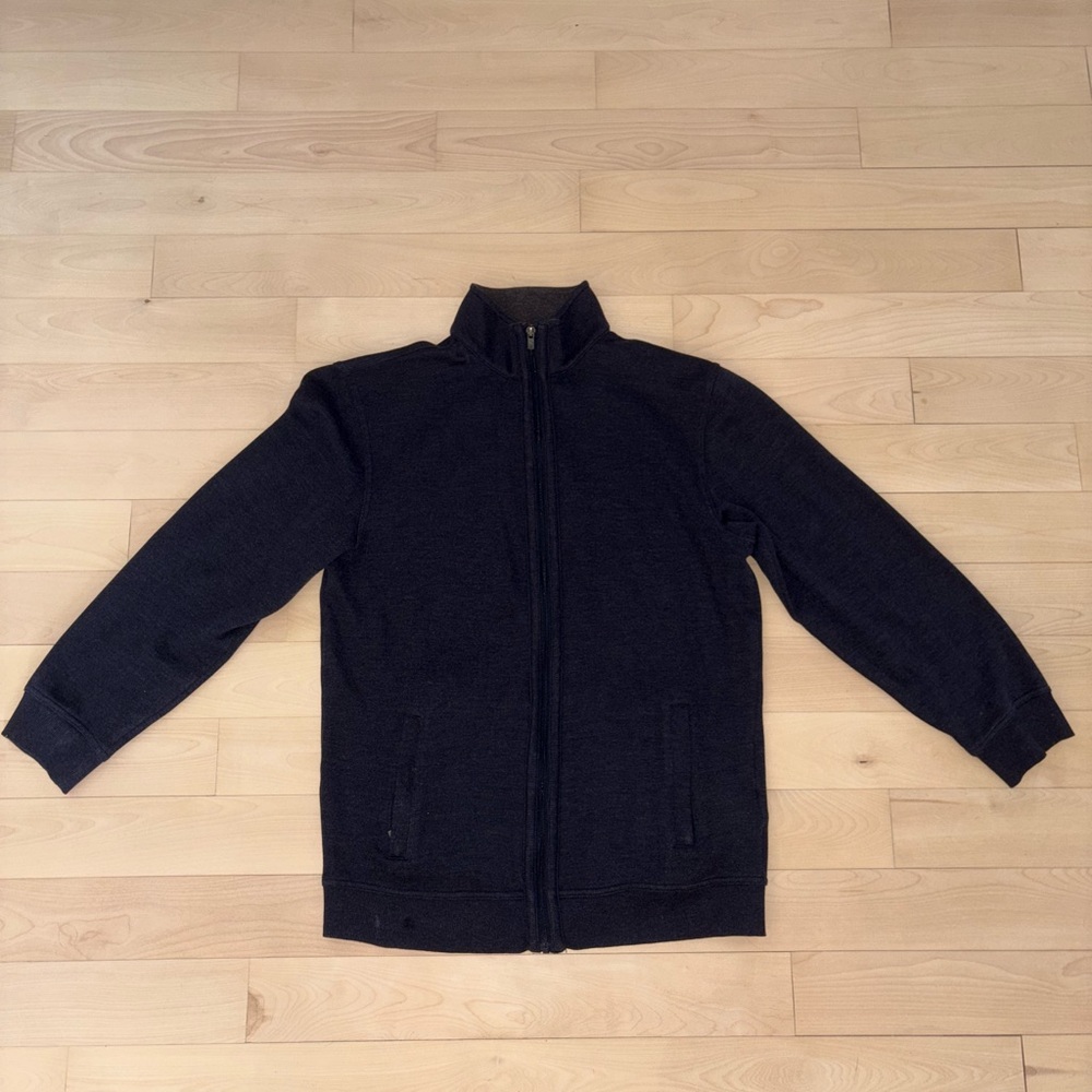 Men's Navy Blue Full-Zip Sweater